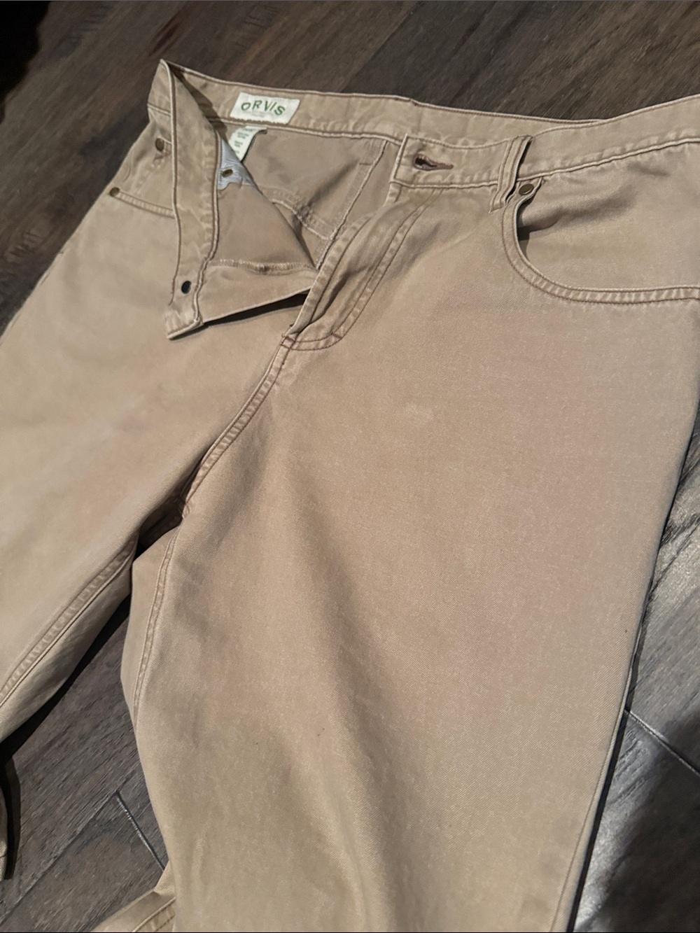 Orvis Men's Khaki/Tan Straight-Leg Chinos. Size 34/32